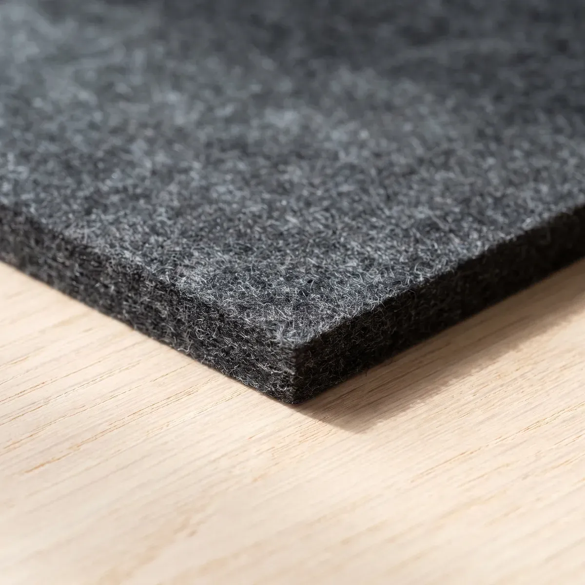 The cut edge of the wool felt